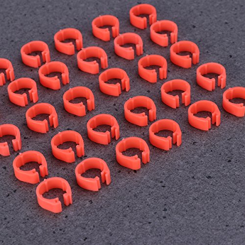 ueetek 100pcs clip de plástico sobre Pierna Anillas Tag pie para Piccione Pollito pequeño Aves Bantam