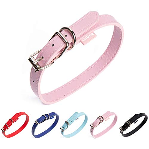 UPDOG Collar para Perro de Cuero Sintético Diferentes tamaños para Todas Las Razas de Perros