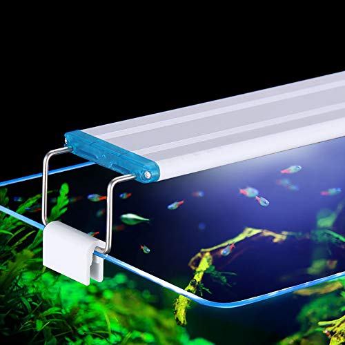 Urisgo - Lámpara de sujeción para Acuario, iluminación para Acuario con una lámpara de fijación LED para depósito de Peces con Pinza, luz Extensible de Planta acuática Impermeable para Acuario, 7 W