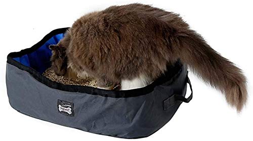 UYICTT Pan Bandeja Plegable Gatos Camada Caja a Prueba de Agua, Camas de Animales domésticos portátil, fácil Limpio, for los Viajes de Camping Inicio, 46x35x14cm GAGGE (Color : Black)