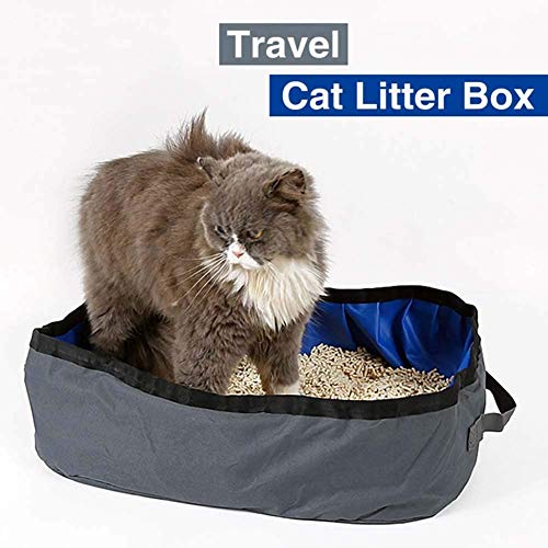 UYICTT Pan Bandeja Plegable Gatos Camada Caja a Prueba de Agua, Camas de Animales domésticos portátil, fácil Limpio, for los Viajes de Camping Inicio, 46x35x14cm GAGGE (Color : Black)