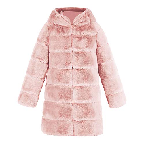 Vectry Rebajas Mujer Abrigo De Peluche Sintético Sudadera con Capucha Sudadera De Color Liso Chaqueta con Capucha Abrigo De Invierno Ropa De Abrigo De Mujer (_Rosa, XXXL)