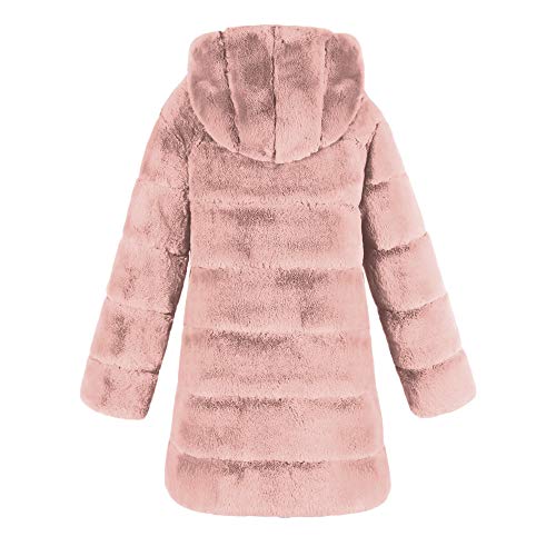 Vectry Rebajas Mujer Abrigo De Peluche Sintético Sudadera con Capucha Sudadera De Color Liso Chaqueta con Capucha Abrigo De Invierno Ropa De Abrigo De Mujer (_Rosa, XXXL)