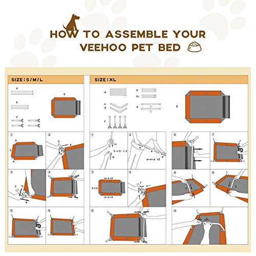 Veehoo Cama Perro Refrescante - Cama Elevada para Mascotas Anticalor y Antidesgarra en Verano, M, Marrón