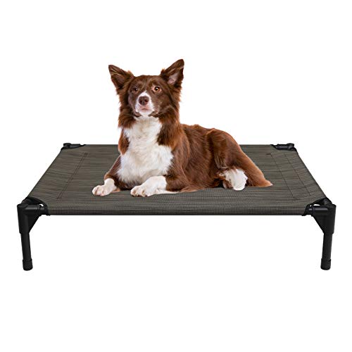 Veehoo Cama Perro Refrescante - Cama Elevada para Mascotas Anticalor y Antidesgarra en Verano, M, Marrón