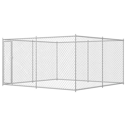 vidaXL Perrera de Exterior con Toldo Animales Mascotas Casa Jardín Bricolaje Estructura Espacio Ejercicios Juegos Jaula Caseta Cajón Casilla 4x4x2 m