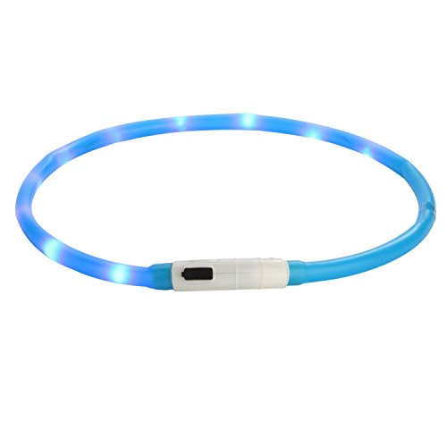 Vimmor LED Collar de Perro Mascota, Ajustable USB Recargable Impermeable LED Parpadeante Collar de Seguridad para Mascotas Gato, un Tamaño para Todos