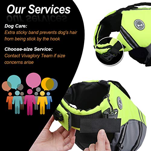 VIVAGLORY Chaleco Salvavidas para Perros Deportivo, Perros Seguridad Natación Ropa, Amarillo Brillante, S