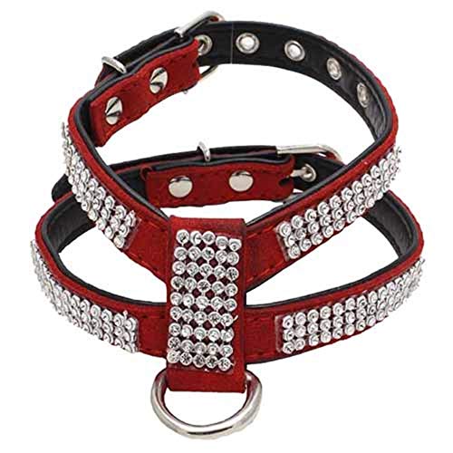 WANGJIN Collar de Perro Ajustable Centro Comercial Perro Arnés para Gatos Joyas Cachorro Collar para Mascotas Collar para Gatos Chihuahua Yorkie Productos para Perros Accesorios para Gatos, Rojo, S