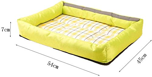 WBXNB Estera para Mascotas, Estera para Dormir para Mascotas Estera para Gatos De Perrera De Verano Estera para Dormir Cómoda Gato para Perros Universal (Color, Amarillo, Tamaño, S), Amarillo, L