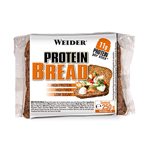 Weider Pan Proteico riquísimo con 11g de proteína. Con mucha fibra y bajo en azúcares (5x250 g)