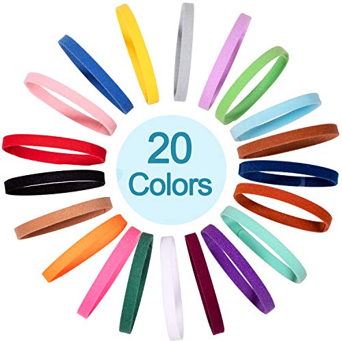 Whaline 20 Colores Cachorro ID Collar Suave, ID Bandas Ajustable para Mascota Perros Gatos Recién Nacido, 13,8 Pulgadas