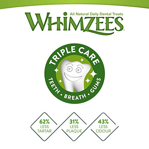 WHIMZEES Natural Dental Dog Chews Long Lasting, Medium Veggie Strip, 14 Pieces