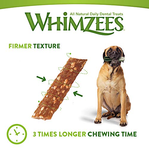 WHIMZEES Natural Dental Dog Chews Long Lasting, Medium Veggie Strip, 14 Pieces