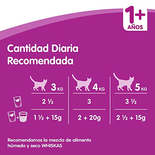 Whiskas Multipack de 12 bolsitas de 100g de selección de carnes para gatos adultos (Pack de 4)