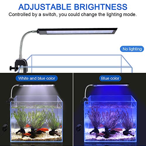 Winbang Luz de Acuario, Clip de pecera LED con Brillo de luz Ajustable con Carcasa de aleación de Aluminio Tubo Suave Flexible 7W / 10W (10W,27-LED)