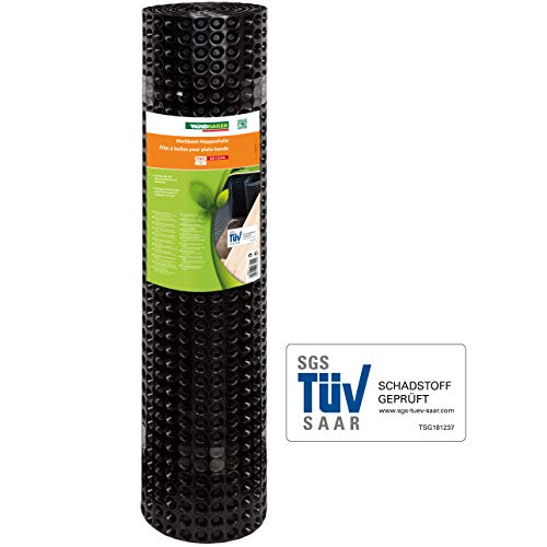 Windhager Lámina con Burbujas para Parterre Elevado sin plastificante, certificada por el TÜV (testada para sustancias nocivas), 0,9 x 6,5m, 500g/m², HDPE, Negro, 06809