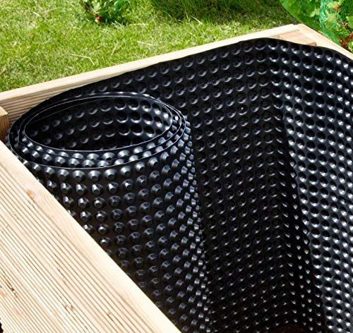 Windhager Lámina con Burbujas para Parterre Elevado sin plastificante, certificada por el TÜV (testada para sustancias nocivas), 0,9 x 6,5m, 500g/m², HDPE, Negro, 06809