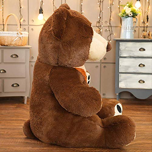 Wmai Peluche De Peluche Oso Marrón Suave 65 Cm, Peluche Gigante Peluche Oso Peluche Animal