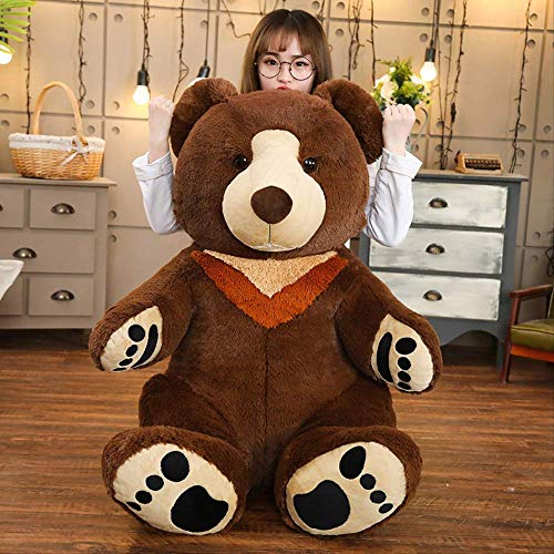 Wmai Peluche De Peluche Oso Marrón Suave 65 Cm, Peluche Gigante Peluche Oso Peluche Animal