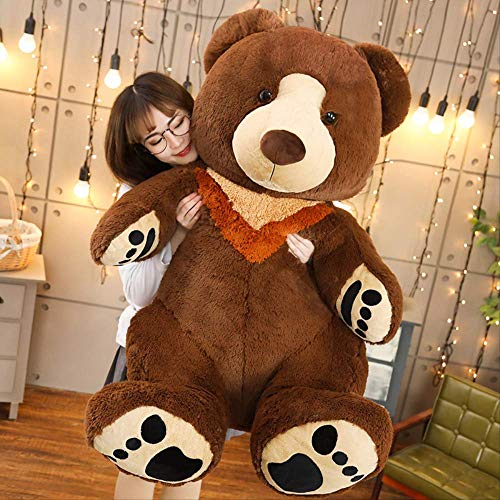 Wmai Peluche De Peluche Oso Marrón Suave 65 Cm, Peluche Gigante Peluche Oso Peluche Animal