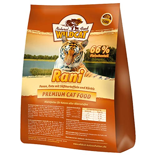 Wolfsblut Wildcat Rani, Alimento Deshidratado para Gato, Sabor Faisán y Pato - 3 kg