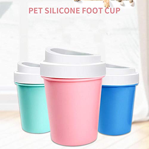 WPET Limpiador de Patas para Mascotas Kit de Limpieza Taza Cepillo Suave Lata Tazas para pies Lavadora Perro Cachorro Gato Gatito Dispositivos de Lavado, Rosa, L