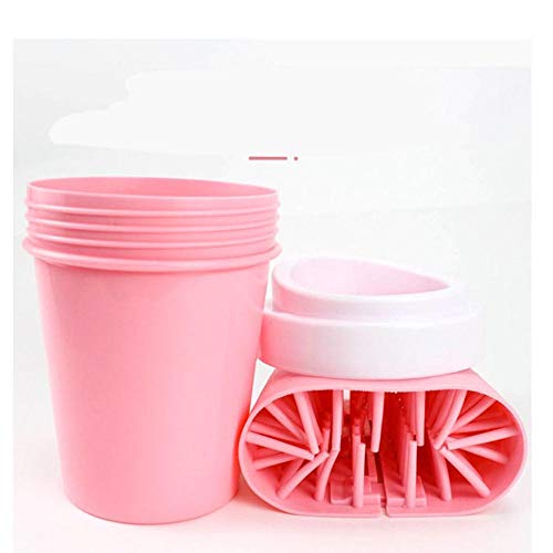 WPET Limpiador de Patas para Mascotas Kit de Limpieza Taza Cepillo Suave Lata Tazas para pies Lavadora Perro Cachorro Gato Gatito Dispositivos de Lavado, Rosa, L