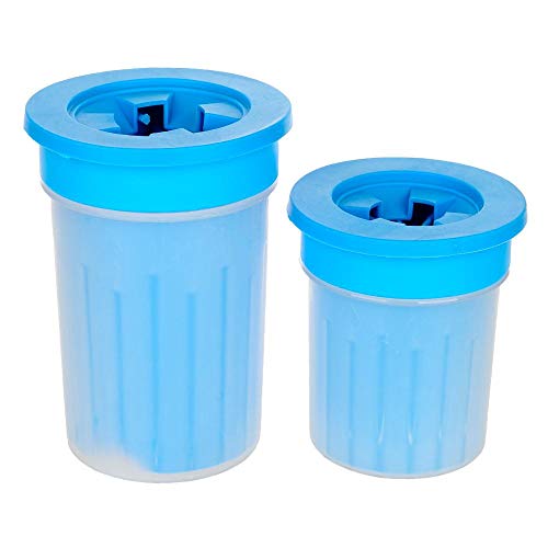 WPET Limpiador de Patas para Perros Peines de Silicona Suave Taza para lavador de pies para Mascotas portátil Cepillo para Limpieza de Patas Lavado de pies para Mascotas Perro para Mascotas, Azul, M