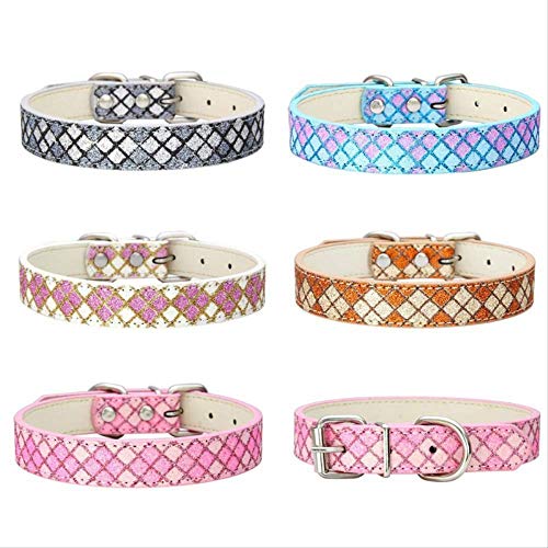 WSCDEH Collares para Perros Bling Plaids Collar para Perros con Collar con Correa Collares para Gatos Cachorros para Peluche Bulldog francés Accesorios para Mascotas SP