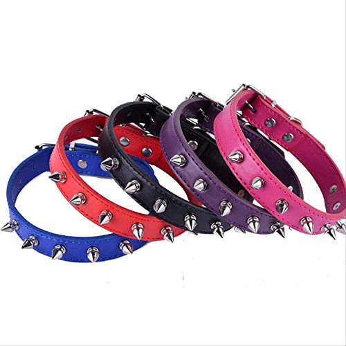 WSCDEH Punk Spike Collar para Mascotas PU Cuero Tachonado Correa para Perros Cuerda Correa Suministros para Mascotas Accesorios para Perros Collar para Perros Pitbull Pastor alemán S Rojo