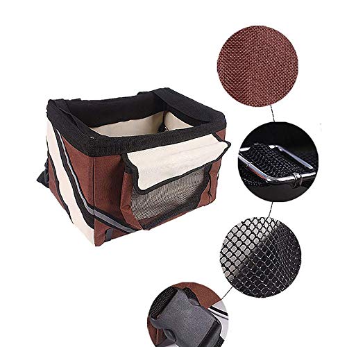 WSJF Bolsa de Bicicleta para Perros y Gatos, Cesta de Bicicleta para Mascotas, Bolsa de Viaje Plegable, Bicicleta extraíble, Manillar, Cesta, Adecuada para Samll Pets