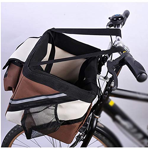 WSJF Bolsa de Bicicleta para Perros y Gatos, Cesta de Bicicleta para Mascotas, Bolsa de Viaje Plegable, Bicicleta extraíble, Manillar, Cesta, Adecuada para Samll Pets