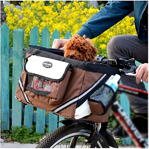 WSJF Bolsa de Bicicleta para Perros y Gatos, Cesta de Bicicleta para Mascotas, Bolsa de Viaje Plegable, Bicicleta extraíble, Manillar, Cesta, Adecuada para Samll Pets