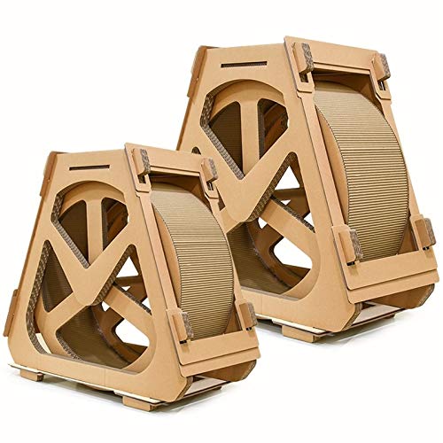 WXK Camas Medianas para Mascotas de Felpa Gato Rascarse for Cama, Salón, Agua Rueda de la Fortuna en Forma de Cat Scratch Escalador Corrugado Gato de Papel Junta Juguete, Tamaño: 61x58x29cm