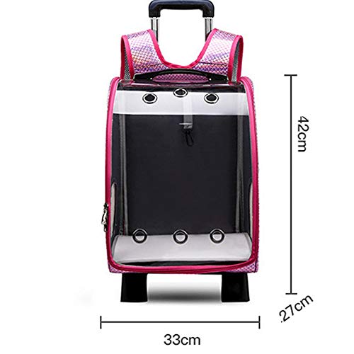 WXQKD Bolsa para Mascotas, Mochila para Perros Y Gatos Al Aire Libre, Transportador Plegable, con Barra De Tiro Extraíble, Porosa, Transpirable, Transparente Y Cómoda,C,2