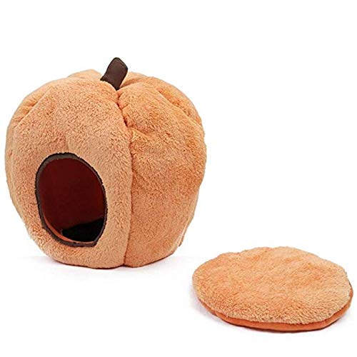 XHPWW Cama de Nido de Gato de Calabaza de Interior de Halloween Cama Nido de vellón Suave Cama de Cueva cálida, cojín extraíble Durable para Cachorros Gatito Gatos Cama