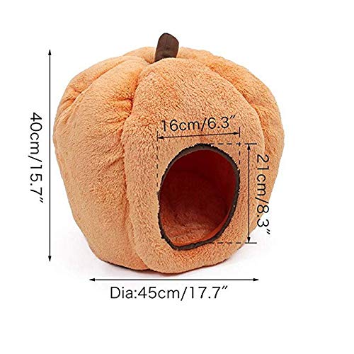 XHPWW Cama de Nido de Gato de Calabaza de Interior de Halloween Cama Nido de vellón Suave Cama de Cueva cálida, cojín extraíble Durable para Cachorros Gatito Gatos Cama