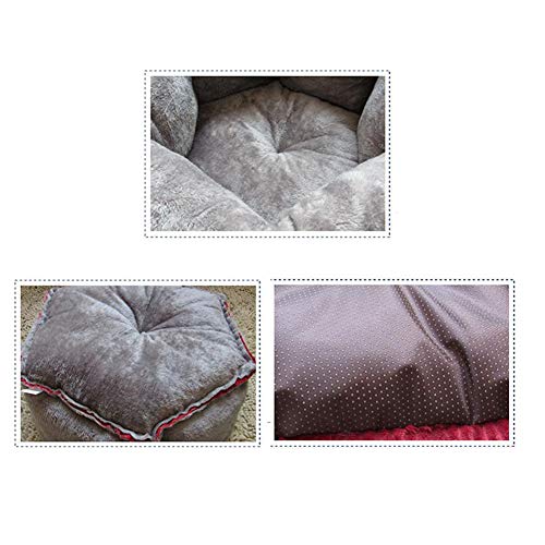 XHPWW Gato y Perro Cama Cojín Cama Kennel Pet Nest, Invierno cálido Teddy Kennel Cat Saco de Dormir Kitten House Beige-S