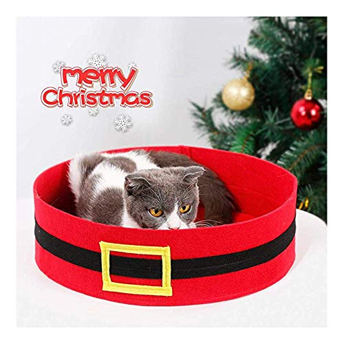 XHPWW Lavable, cálido, murciélago de Halloween, Gato, Nido de Perro, Cama, Navidad, Viejo, cinturón, Cama de Gato, Festivo, Simple, pequeña Mascota, Cama para Dormir, colchón (Rojo)