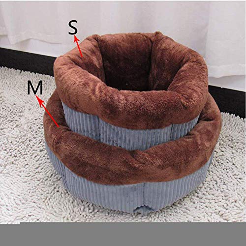 XHPWW Mascota Perro Suave Gato Cama Casa Calentamiento de Invierno Nido Estera Saco de Dormir para Perros pequeños Perreras de Peluche (Marrón)-S