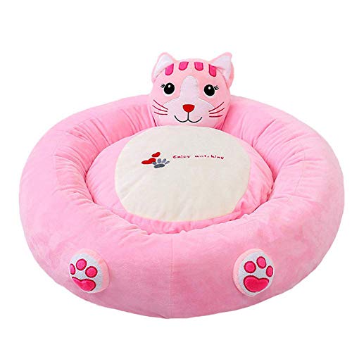 XHPWW Pet Cave para Gatos y Perros Cartoon Nest Nest Kennel Dog Bed, Lavable, Redondo, cálido, Suministros para Mascotas Four Seasons Universal, (Coffee Raccoon)-B