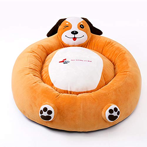 XHPWW Pet Cave para Gatos y Perros Cartoon Nest Nest Kennel Dog Bed, Lavable, Redondo, cálido, Suministros para Mascotas Four Seasons Universal, (Coffee Raccoon)-C