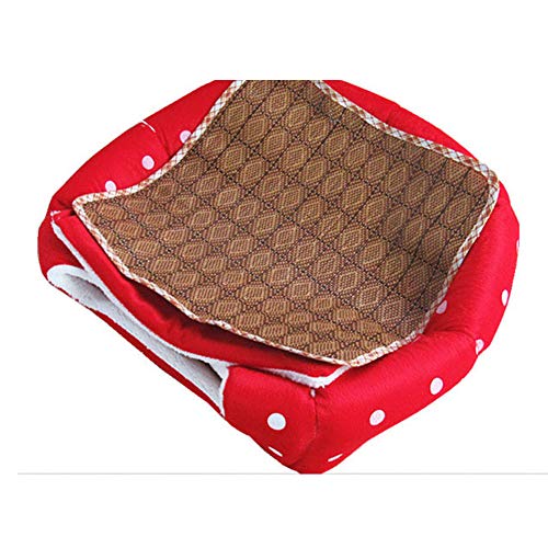 XHPWW Pet Nest Lovely Strawberry Soft Cat Cat Bed Bed, Saco de Dormir Plegable Antideslizante Puppy House Warm Plush Cave Sleeping Bag para Perros pequeños y Gatos (Leopard)-XL