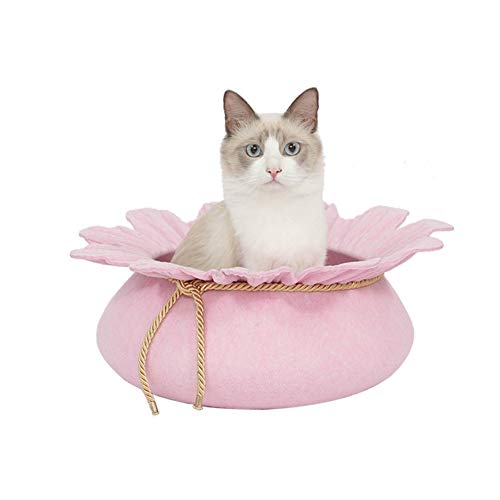 XHPWW Soft Cat Small Dog Acogedor Nido Cama, Cute Cat House Cuatro Estaciones Universal Puppy Kitten Fieltro Nido, no se deforma fácilmente (40 * 40 * 14 cm)-B