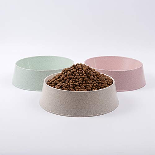 Xianheng Comederos Bebederos para Perros Gatos de Material Natural, Alimentador Tazón Platos para Perros Cachorros Ecológicos Antideslizantes, 2 Piezas