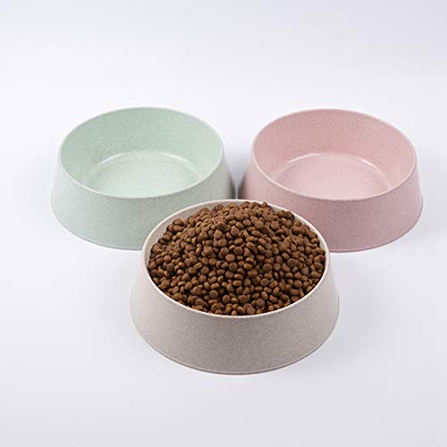 Xianheng Comederos Bebederos para Perros Gatos de Material Natural, Alimentador Tazón Platos para Perros Cachorros Ecológicos Antideslizantes, 2 Piezas