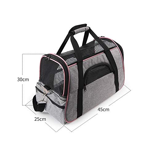 XINCHAOZ Transportin para Mascotas, Transportin para Portatil Plegable del Mascota Bolsa de Malla con Tapete, Transportin de Viaje Bolsa para Coche Viaje Avion Portador