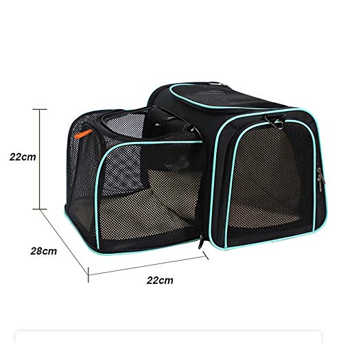 XINCHAOZ Transportin para Perro y Gato, Bolsa de Transporte Plegable Escalable Transpirable, Transportín para Perros Gatos Capazo Portador Tela Mascotas, para el en Avión, Coche o en el Tren