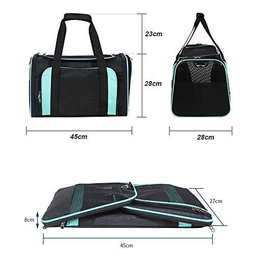 XINCHAOZ Transportin para Perro y Gato, Bolsa de Transporte Plegable Escalable Transpirable, Transportín para Perros Gatos Capazo Portador Tela Mascotas, para el en Avión, Coche o en el Tren